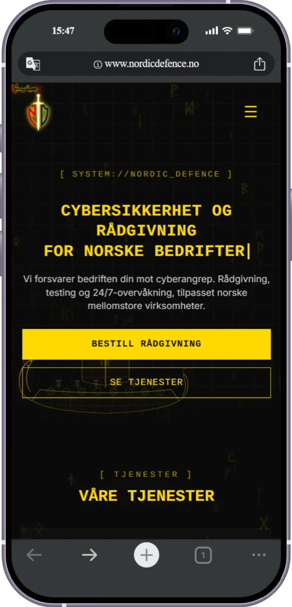 Nordic Defence mobil-visning