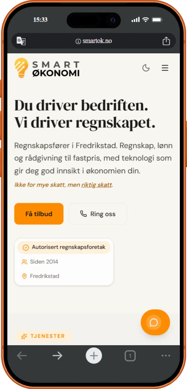 Smart Økonomi mobil-visning