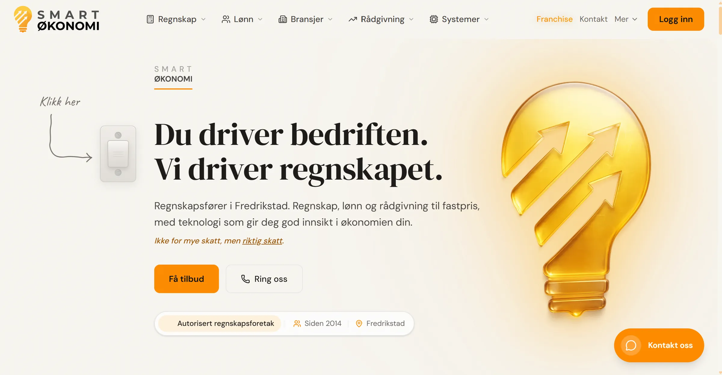Smart Økonomi nettside, autorisert regnskapsbyrå i Fredrikstad